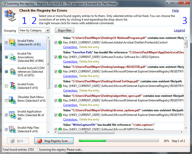 Registry First Aid Screenshot